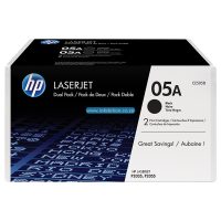 HP 05A Black Original Toner Cartridge - Dual Pack (CE505D)